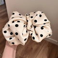 Polka Dot Satin Hair Clip with Spring Clamp – Vintage-Inspired Korean Style Hair Accessory