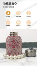 Tumbler resting on marble countertop with morning light reflection