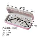 Crystal-Embellished Luxury Eyewear Case in Premium Leather – Compact & Protective Design