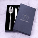 Comparison of gold-tone and silver-tone flatware side by side on neutral backdrop
