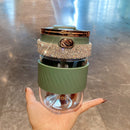 Tumbler reflected in mirrored surface for dimensional effect