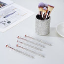 Front view of SUUMEE 9-piece makeup brush set in white storage case on clean white background