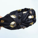 Ruched Black or Emerald Green Headband with Rhinestone Accents for Women