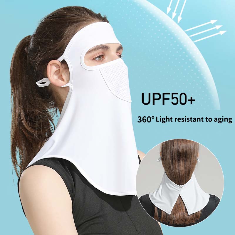 UPF 50+ Unisex Breathable Cooling Face Cover Sun UV Protection Earloop Neck Gaiter Scarf for Summer Outdoor Activities