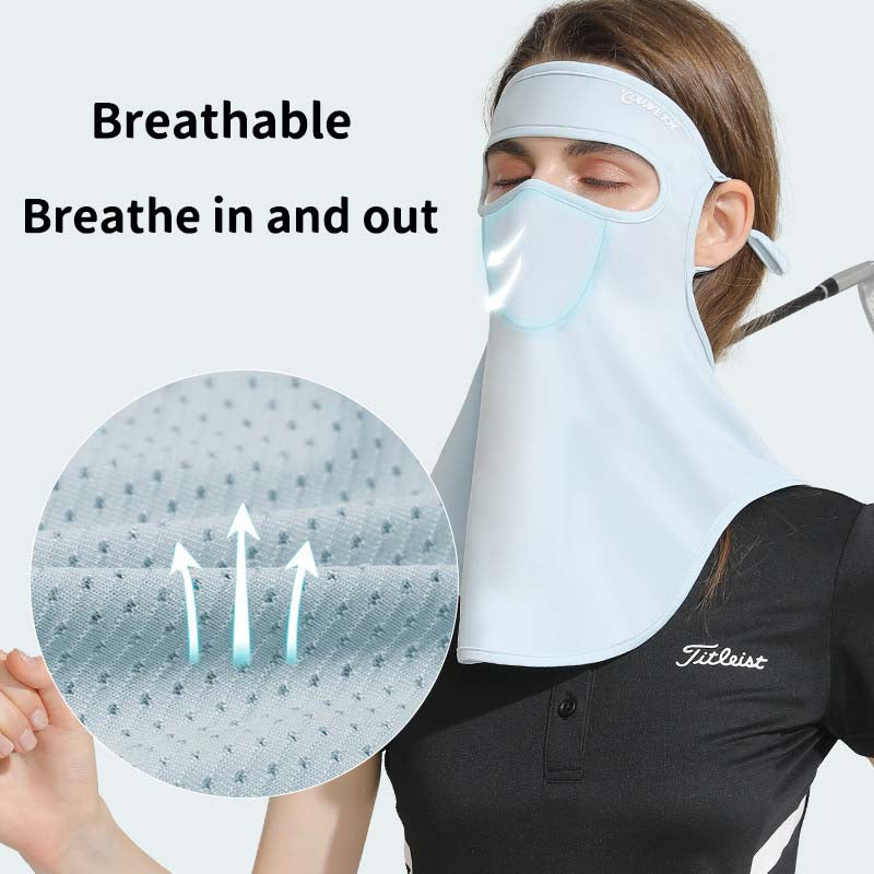 UPF 50+ Unisex Breathable Cooling Face Cover Sun UV Protection Earloop Neck Gaiter Scarf for Summer Outdoor Activities