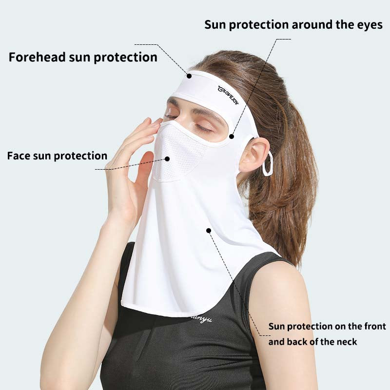 UPF 50+ Unisex Breathable Cooling Face Cover Sun UV Protection Earloop Neck Gaiter Scarf for Summer Outdoor Activities