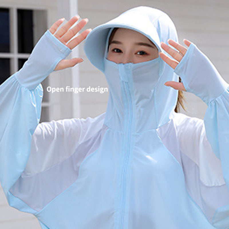 Womens UPF 50+ Cooling UV Protection Clothing Hooded Sun Protective Jacket Long Sleeve for Summer