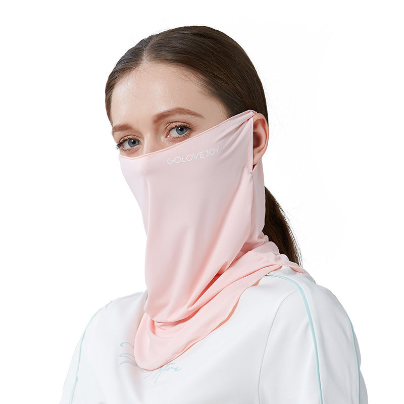 Outdoor Cycling Sunscreen Face Shield Women's Neck Shield Sun Protection UV Ice Silk Cold Hanging Ear Mask