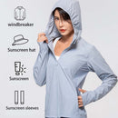 UPF 50+ UV Sun Protection Women's Clothing Zip Up  with Pocket Hoodie Long Sleeve Fishing Running Hiking Jacket Outdoor