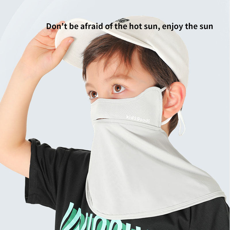 Kids Ice Silk Sunscreen Face Shield Eye Shield Sun Protection UV Exposure Nose Shawl Face Mask