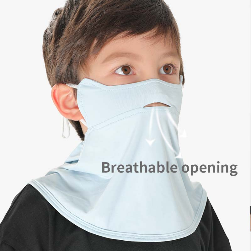 UPF50+Children's Ice Silk Sunscreen Face Shield Eye Shield Sun Protection UV Exposure Nose Shawl Face Mask