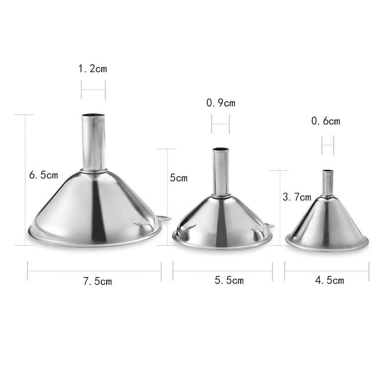 Stainless steel funnel three-piece mini funnel oil leaking wine leaking integrated liquid dispenser