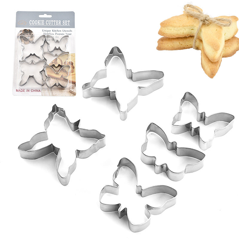 5-piece Stainless Steel Cookie Mold Set