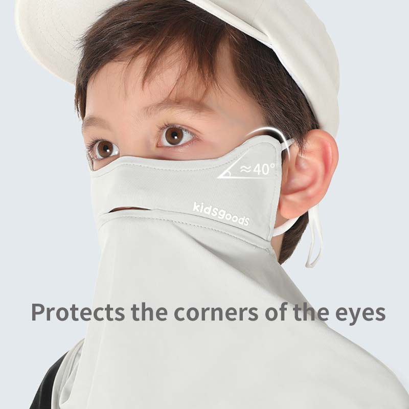 UPF50+Children's Ice Silk Sunscreen Face Shield Eye Shield Sun Protection UV Exposure Nose Shawl Face Mask