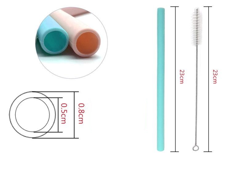 Reusable Silicone Straw Set of 6 Pieces