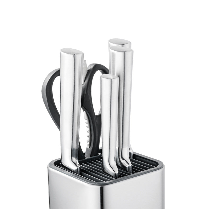 Block Set Stainless Steel Knife Holder Free Insert Knife Holder Kitchen Utensils Knife Holder Storage Bucket