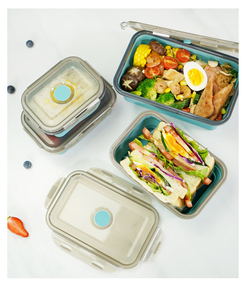 Portable Foldable Silicone Lunch Box 4 Pcs