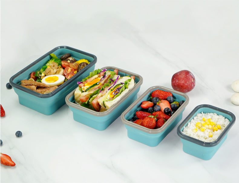 Portable Foldable Silicone Lunch Box 4 Pcs