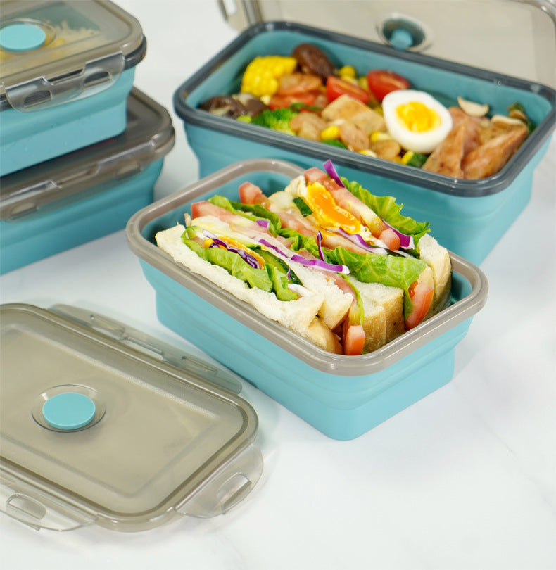 Portable Foldable Silicone Lunch Box 4 Pcs