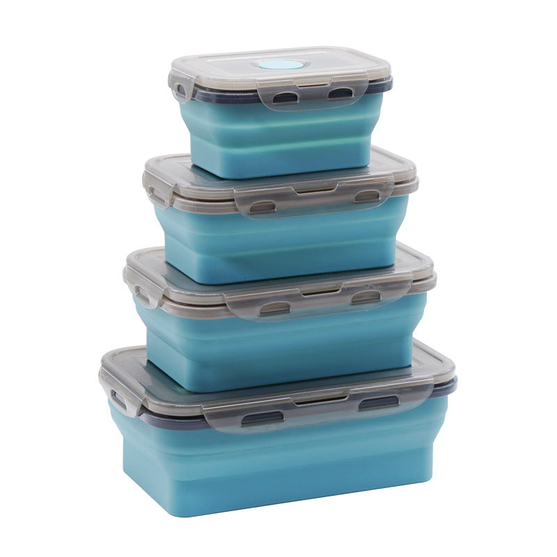 Portable Foldable Silicone Lunch Box 4 Pcs