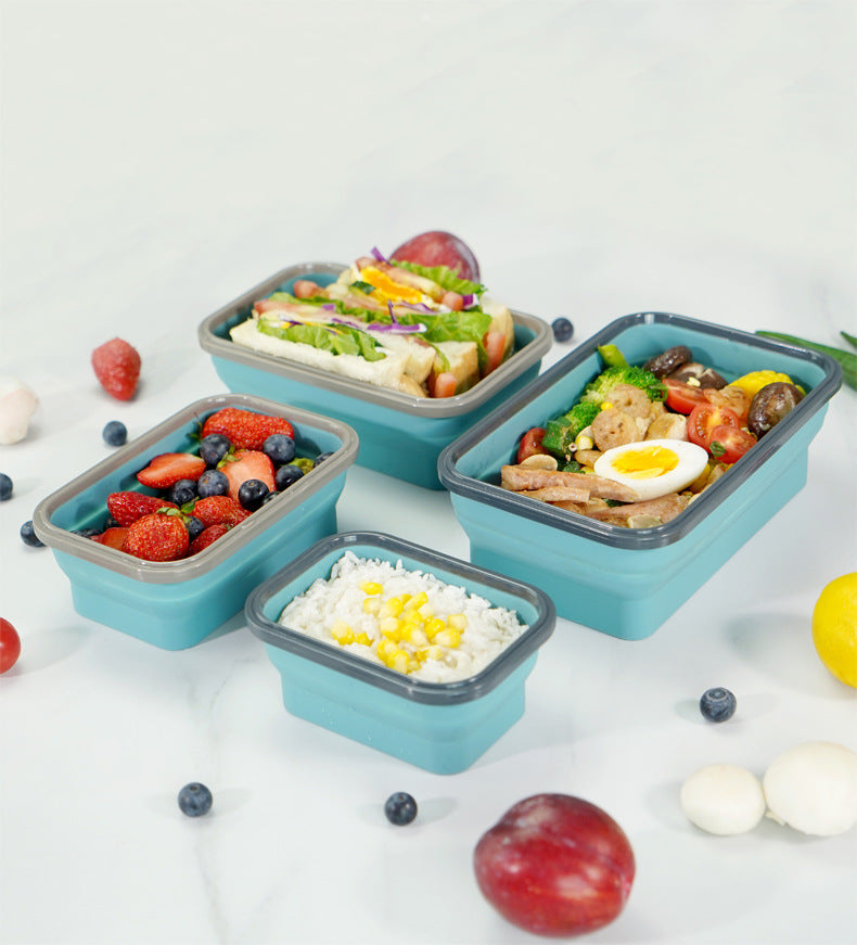 Portable Foldable Silicone Lunch Box 4 Pcs