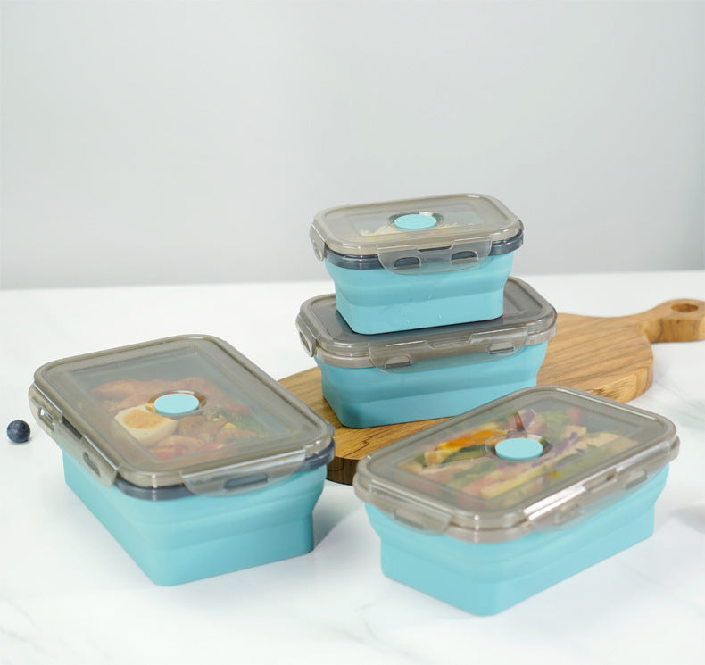 Portable Foldable Silicone Lunch Box 4 Pcs