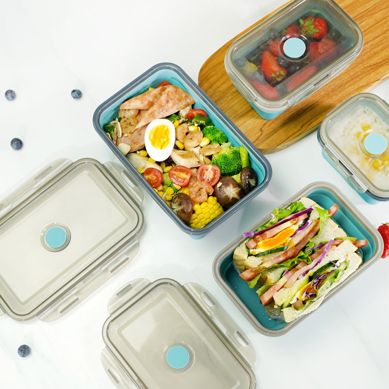 Portable Foldable Silicone Lunch Box 4 Pcs