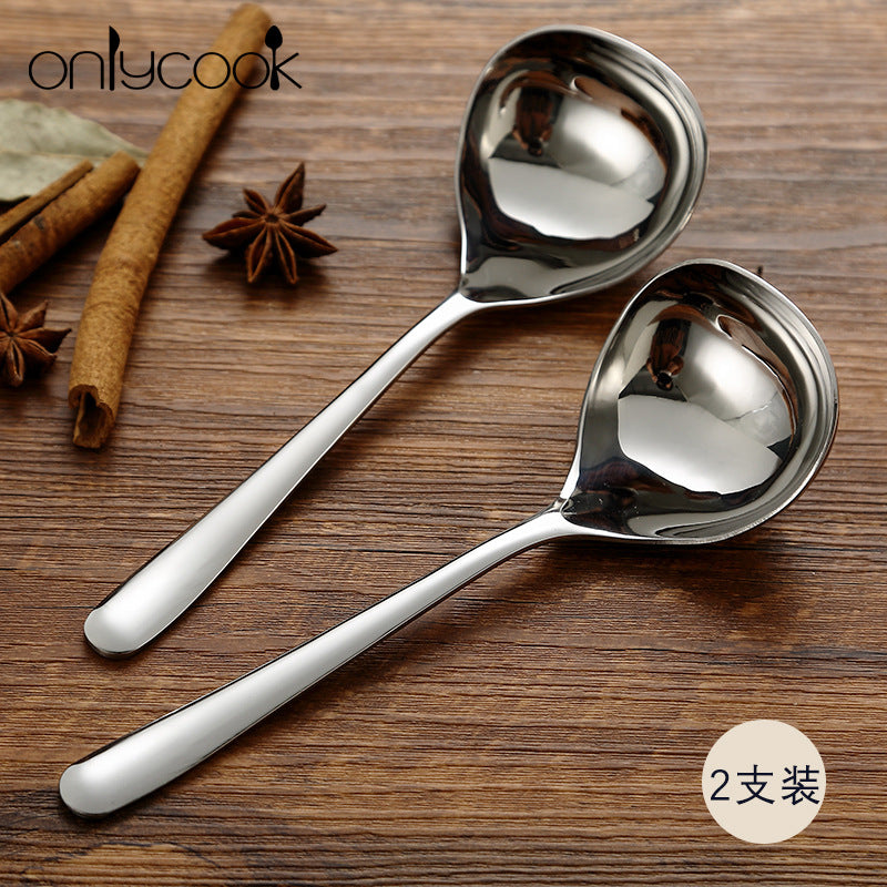 304 Stainless Steel Spoon, Long Handle, Seasoning Spoon, Hot Pot, Round Spoon, Porridge Spoon, Spoon, Soup Spoon