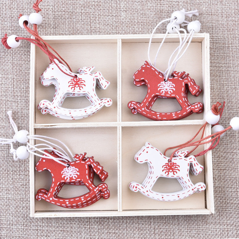 Christmas Decorations Creative Wooden Pendants DIY Mini Christmas Tree Boxed Elk Ornaments