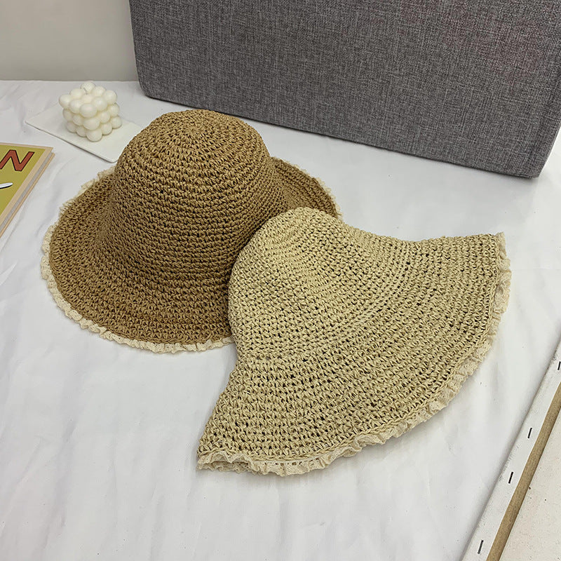 Foldable Sunscreen Crochet Fisherman Hat Summer