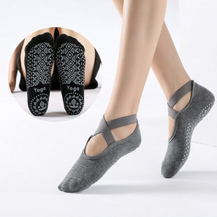 Yoga Socks for Women Non-Slip Grips & Straps, Ideal for Pilates, Barre,Dance One Size 2 Pairs