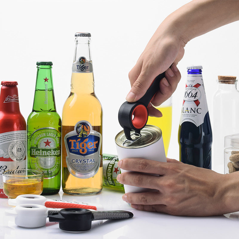 Multifunctional plastic five-in-one bottle opener can opener