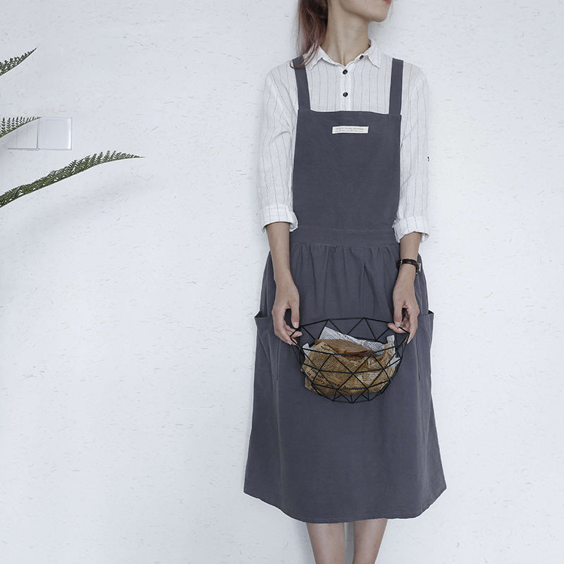 Home Kitchen Cotton Canvas Vest Apron  apron with pockets