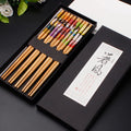 Reusable Chopsticks Japanese Natural Wooden Classic Style 5 Pairs