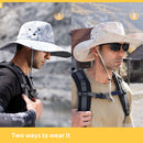 Summer sunscreen fishing hat men's mountaineering breathable shade 14cm increased brim outdoor fisherman hat