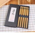 Reusable Chopsticks Japanese Natural Wooden Classic Style 5 Pairs