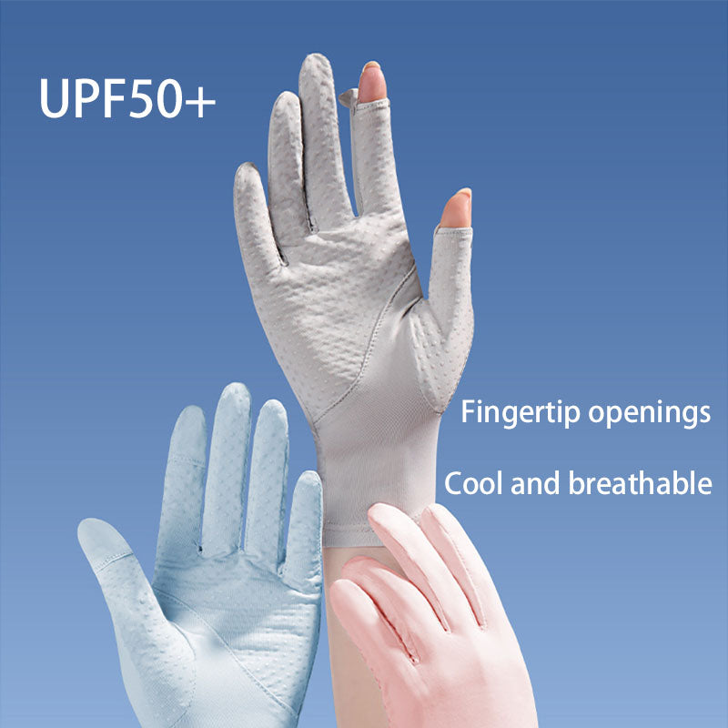 Sunscreen Gloves Summer Thin Women Driving Outdoor Riding Silicone Anti-Slip Breathable Anti-Ultraviolet rays