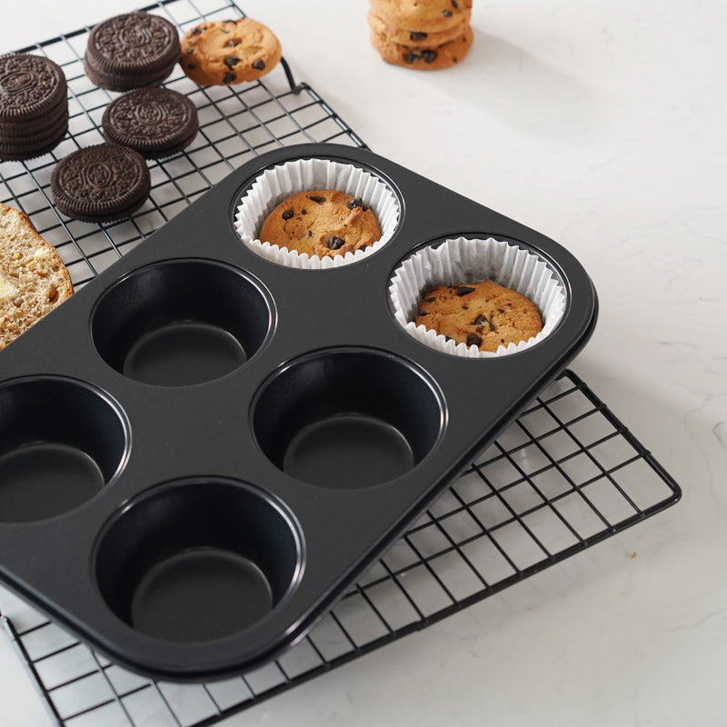 Muffin Cake Pan, 6-Cavity Non-Stick Cupcake Pan Bakeware for Oven Baking