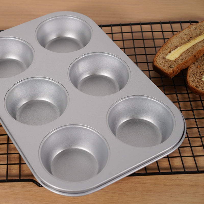 Muffin Cake Pan, 6-Cavity Non-Stick Cupcake Pan Bakeware for Oven Baking