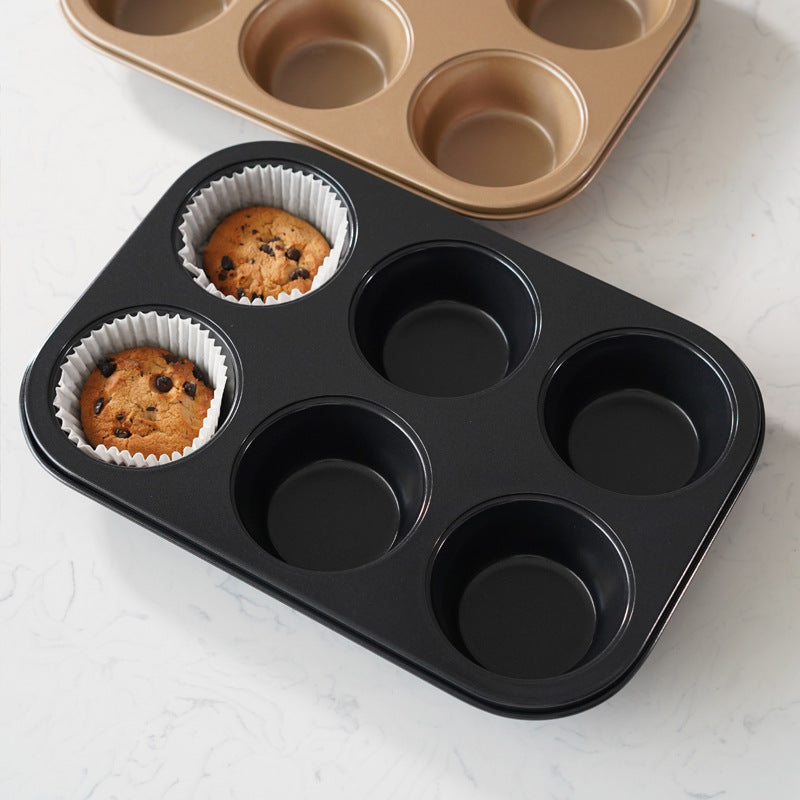 Muffin Cake Pan, 6-Cavity Non-Stick Cupcake Pan Bakeware for Oven Baking