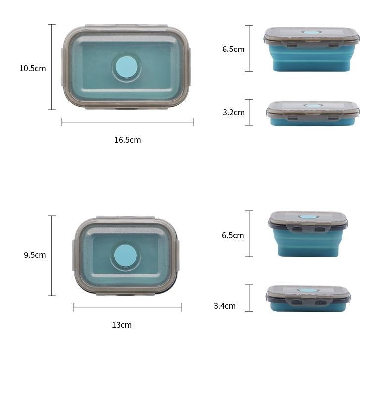 Portable Foldable Silicone Lunch Box 4 Pcs