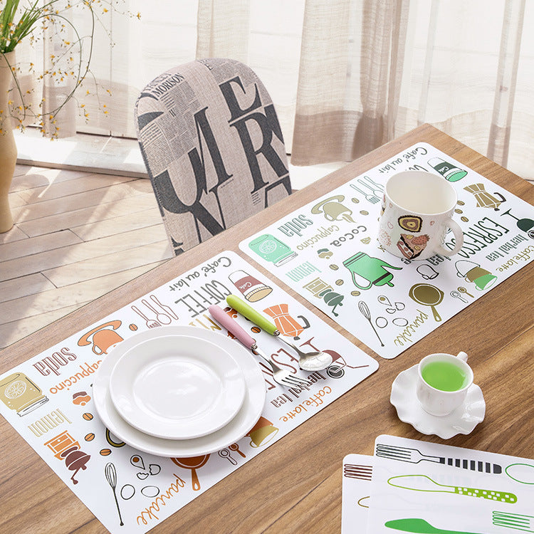 PVC Table Mat, Heat Insulation Pad, Plate Mat, Waterproof and Stainproof Placemat 8pieces