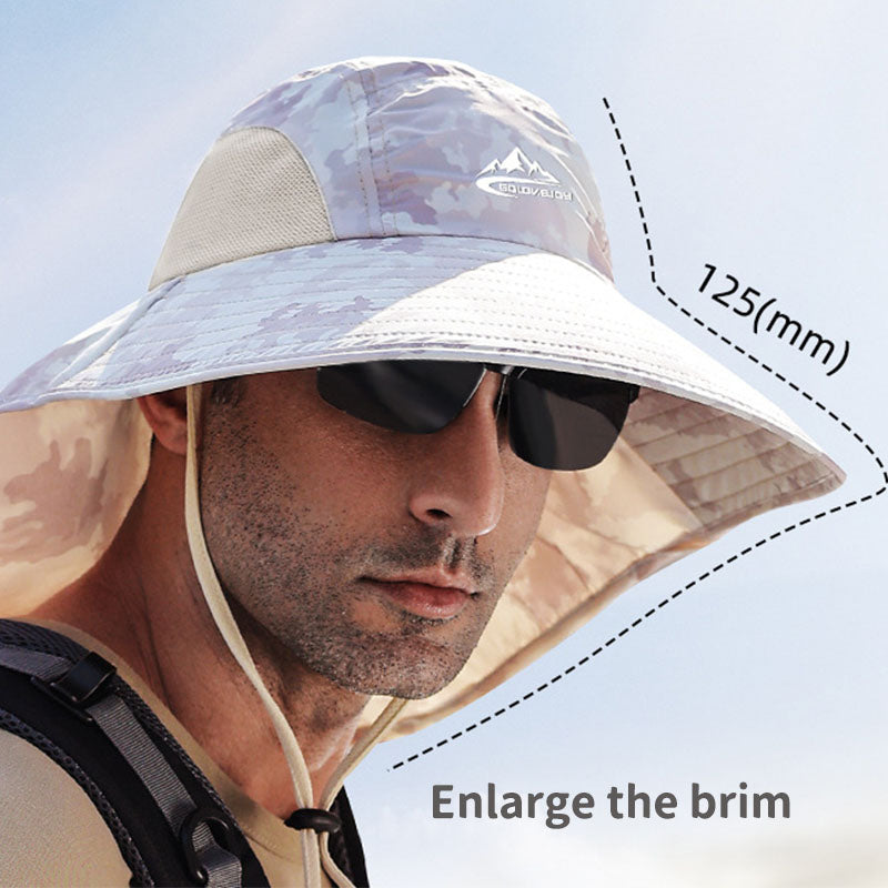 Summer sunshade fisherman hat outdoor mountaineering fishing sunscreen hat neck guard big brim men's hat