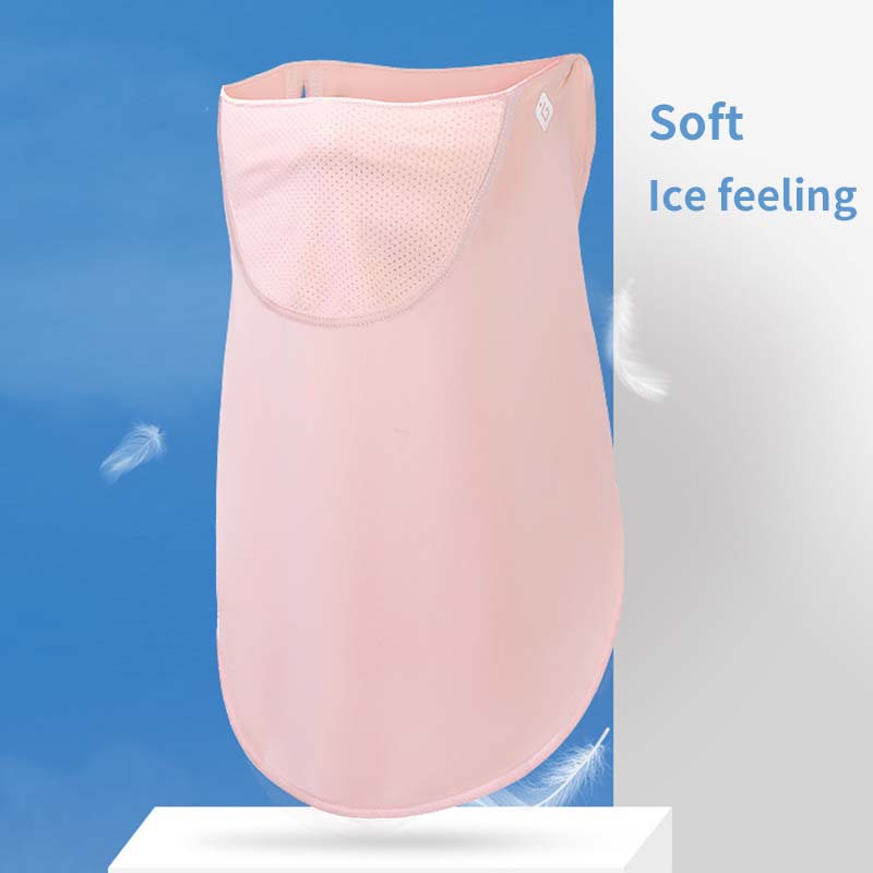 UPF50+ Summer Ice Silk Sunscreen Mask Sun Protection UV Protection Quick Dry Neck Cover Cold Face Protection Neck Hanging Ear Bandana for Women