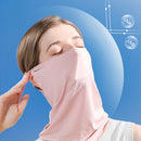 UPF50+ Summer Ice Silk Sunscreen Mask Sun Protection UV Protection Quick Dry Neck Cover Cold Face Protection Neck Hanging Ear Bandana for Women