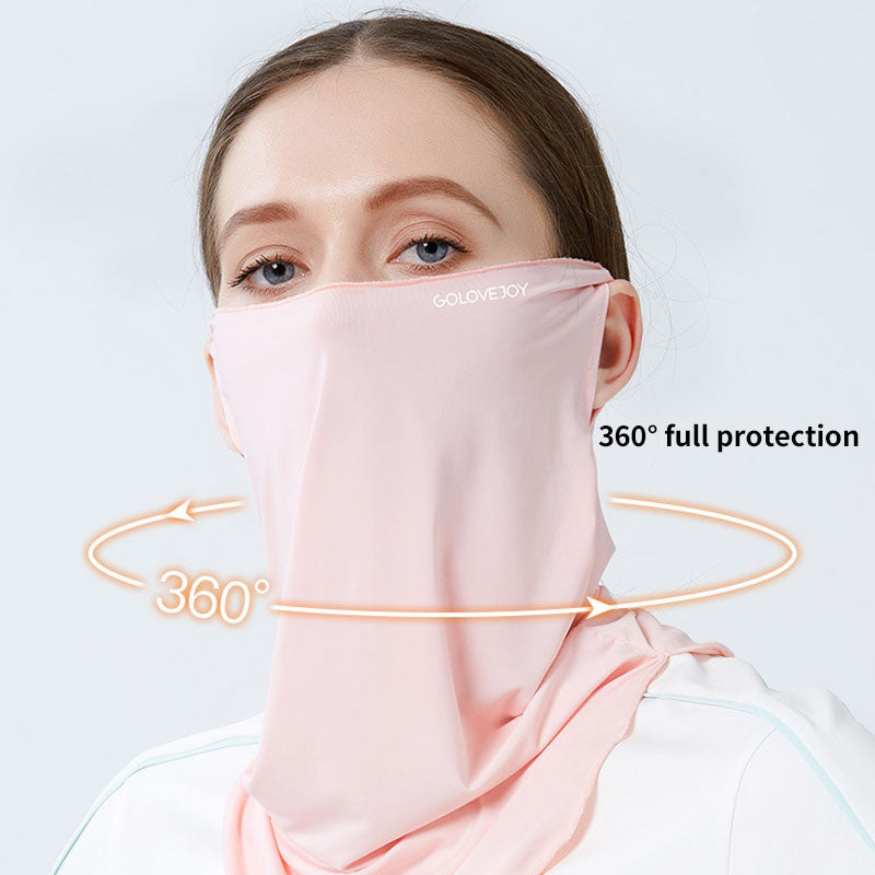 Outdoor Cycling Sunscreen Face Shield Women's Neck Shield Sun Protection UV Ice Silk Cold Hanging Ear Mask