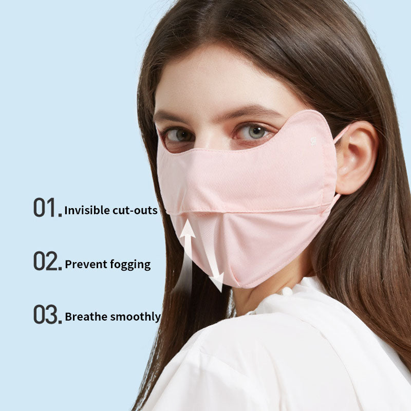 Sunscreen mask female face shield eye shield sun protection UV dustproof breathable ear-hanging anti-fog