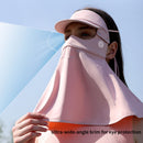 Summer Ice Silk Sunscreen Face Mask Full Face Female Frontal Neck UV Mask Removable Brim Face Kini