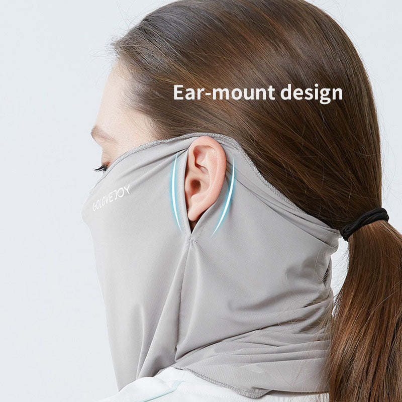 Outdoor Cycling Sunscreen Face Shield Women's Neck Shield Sun Protection UV Ice Silk Cold Hanging Ear Mask