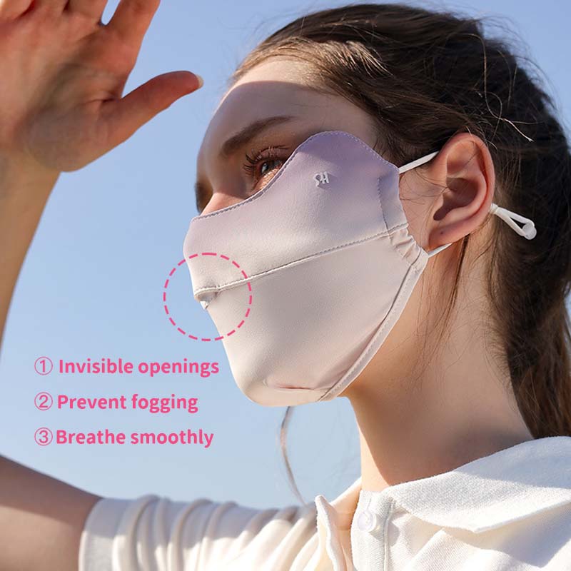 Summer ice silk sunscreen face mask full face lady's sun shade eye corner face shield UV protection mask